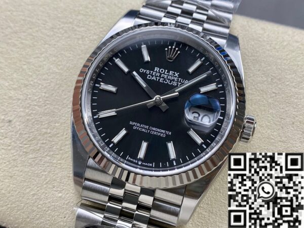 Black Rolex Datejust M126234-0015 Size 36mm Clean Factory