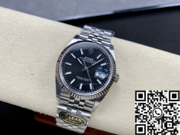Black Rolex Datejust M126234-0015 Size 36mm Clean Factory
