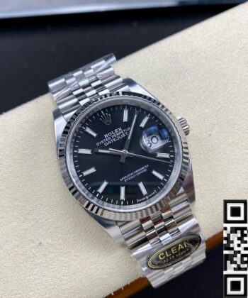 Black Rolex Datejust M126234-0015 Size 36mm Clean Factory