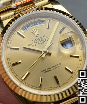 Q Factory Rolex Day Date M128238 - 0045 Gold Watch 36mm