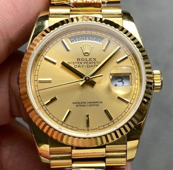 Q Factory Rolex Day Date M128238 - 0045 Gold Watch 36mm