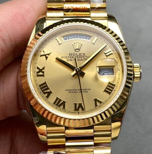 Rolex Day Date Fake M118238 Champagne Gold Dial 36mm