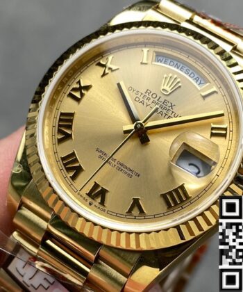 Rolex Day Date Fake M118238 Champagne Gold Dial 36mm