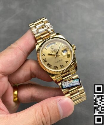 Rolex Day Date Fake M118238 Champagne Gold Dial 36mm