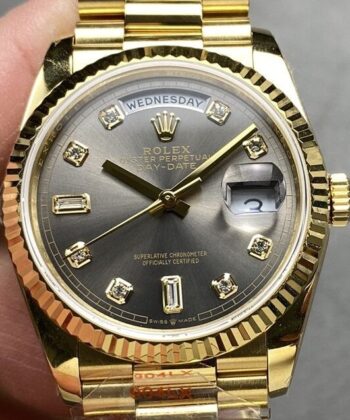 Cheap Rolex Day Date​ M118238 Black Dial Diamond Scale 36mm