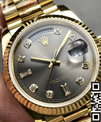 Cheap Rolex Day Date​ M118238 Black Dial Diamond Scale 36mm