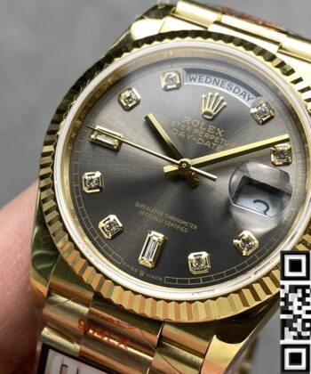 Cheap Rolex Day Date​ M118238 Black Dial Diamond Scale 36mm
