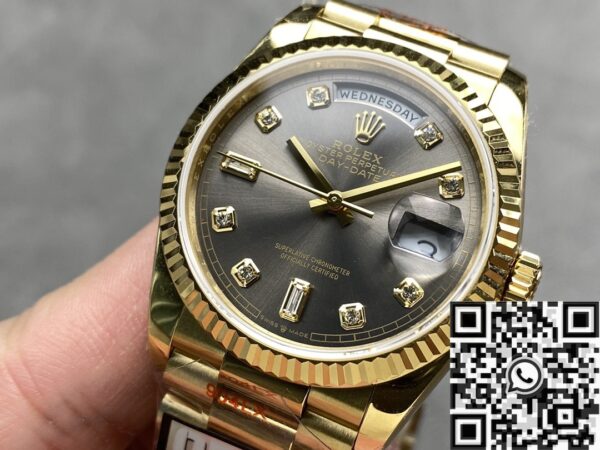 Cheap Rolex Day Date​ M118238 Black Dial Diamond Scale 36mm