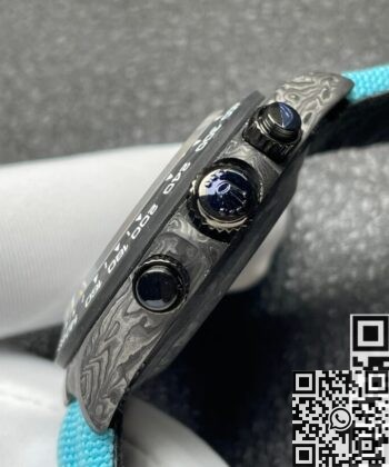 Custom Rolex Daytona DIW Carbon Fiber Case Light Blue Watch