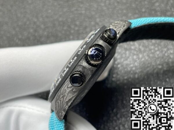 Custom Rolex Daytona DIW Carbon Fiber Case Light Blue Watch
