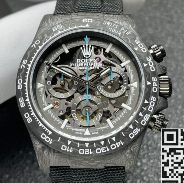DIW Custom Rolex Daytona Carbon Fiber Case Black Watch