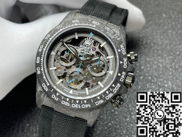 DIW Custom Rolex Daytona Carbon Fiber Case Black Watch