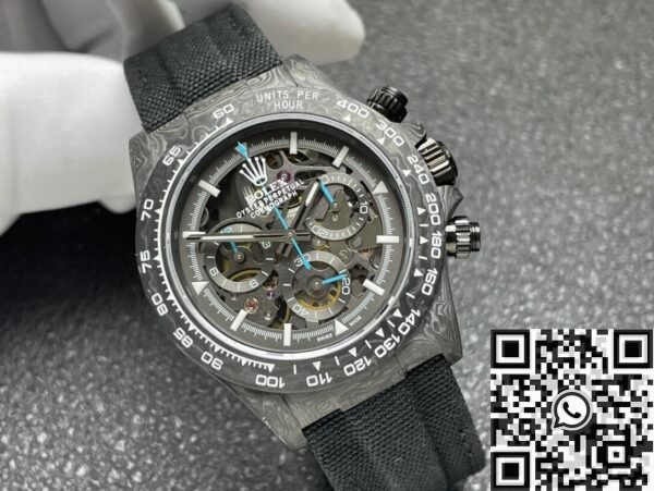DIW Custom Rolex Daytona Carbon Fiber Case Black Watch