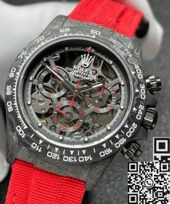 DIW Custom Rolex Watch Daytona Carbon Fiber Case Red