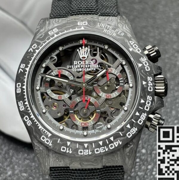 DIW Custom Daytona Rolex Carbon Fiber Case 4130 Watch