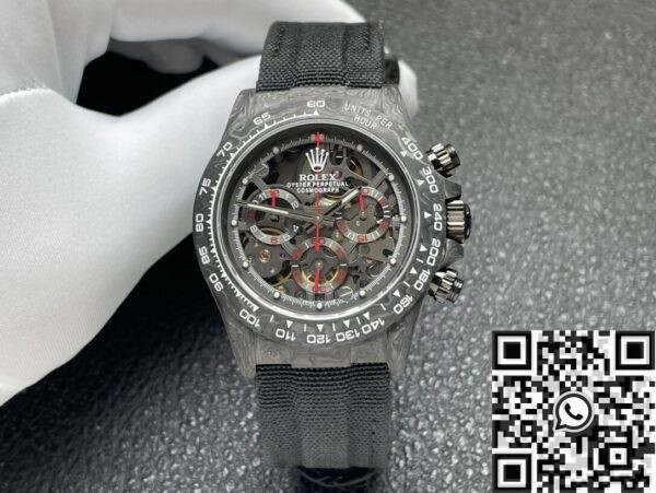 DIW Custom Daytona Rolex Carbon Fiber Case 4130 Watch