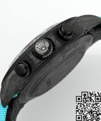DIW Custom Rolex Hollow Daytona Black Dial Blue Strap Watch