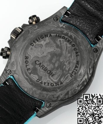 DIW Custom Rolex Hollow Daytona Black Dial Blue Strap Watch