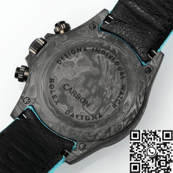 DIW Custom Rolex Hollow Daytona Black Dial Blue Strap Watch