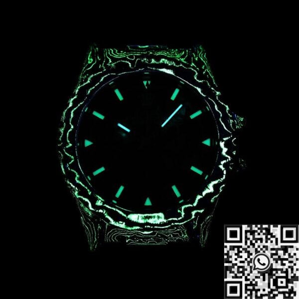 DIW Custom Rolex Hollow Daytona Black Dial Blue Strap Watch