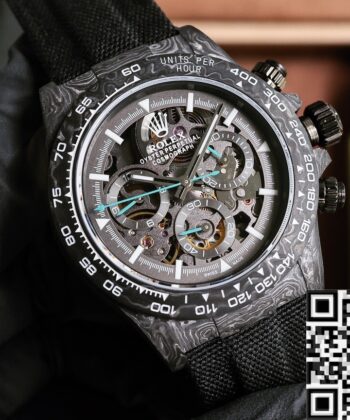 Custom Rolex Hollow Daytona DIW Black Dial Watch