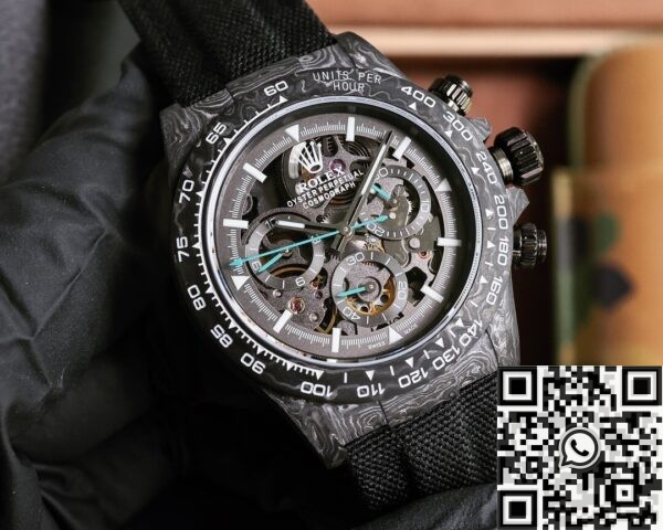 Custom Rolex Hollow Daytona DIW Black Dial Watch