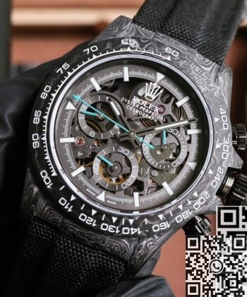 Custom Rolex Hollow Daytona DIW Black Dial Watch