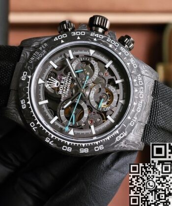 Custom Rolex Hollow Daytona DIW Black Dial Watch