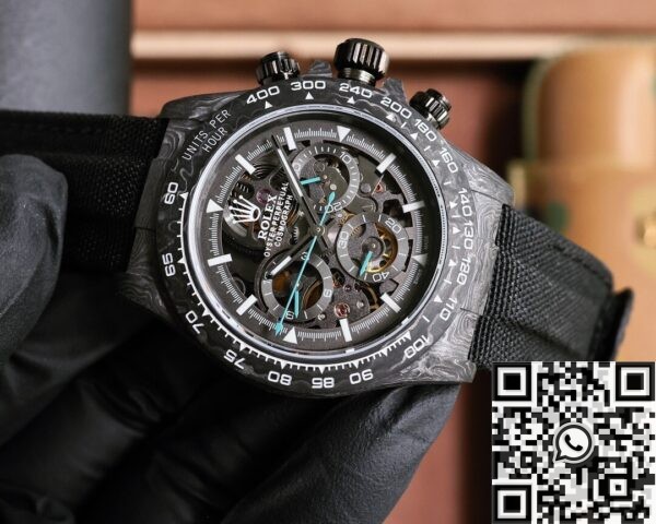 Custom Rolex Hollow Daytona DIW Black Dial Watch