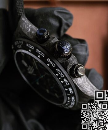 Custom Rolex Hollow Daytona DIW Black Dial Watch