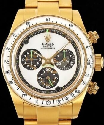 Artisans de Genève Daytona Rolex Gold Case White Dial Watch