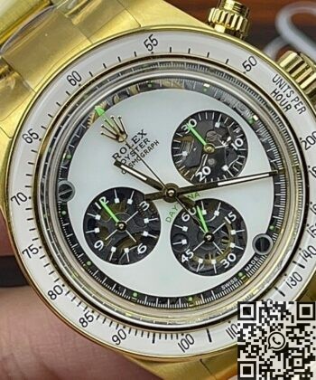 Artisans de Genève Daytona Rolex Gold Case White Dial Watch