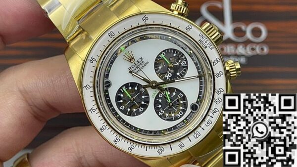 Artisans de Genève Daytona Rolex Gold Case White Dial Watch