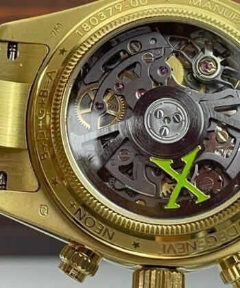 Artisans de Genève Daytona Rolex Gold Case White Dial Watch