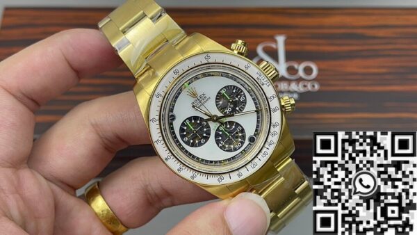 Artisans de Genève Daytona Rolex Gold Case White Dial Watch