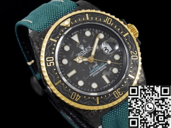 DIW Custom Sea-Dweller Rolex Carbon Fiber Case Gold Bezel
