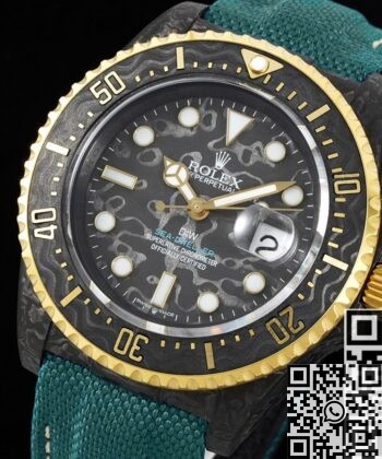 DIW Custom Sea-Dweller Rolex Carbon Fiber Case Gold Bezel