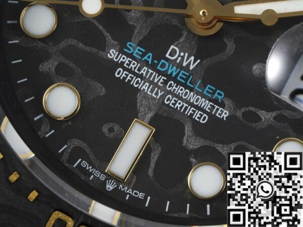 DIW Custom Sea-Dweller Rolex Carbon Fiber Case Gold Bezel
