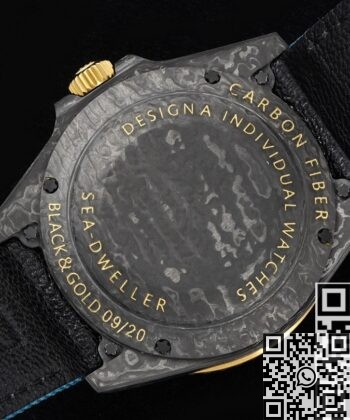 DIW Custom Sea-Dweller Rolex Carbon Fiber Case Gold Bezel