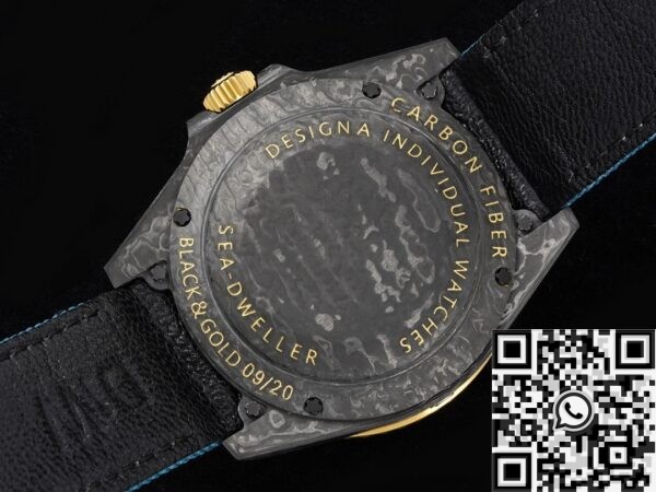 DIW Custom Sea-Dweller Rolex Carbon Fiber Case Gold Bezel