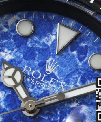 Sea Dweller Rolex Blue DIW Custom Carbon Fiber Case Watch
