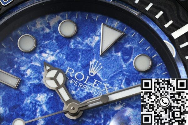 Sea Dweller Rolex Blue DIW Custom Carbon Fiber Case Watch