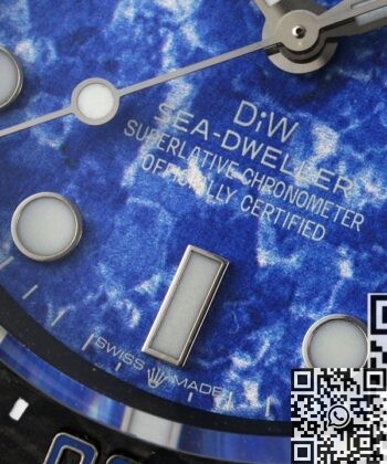 Sea Dweller Rolex Blue DIW Custom Carbon Fiber Case Watch