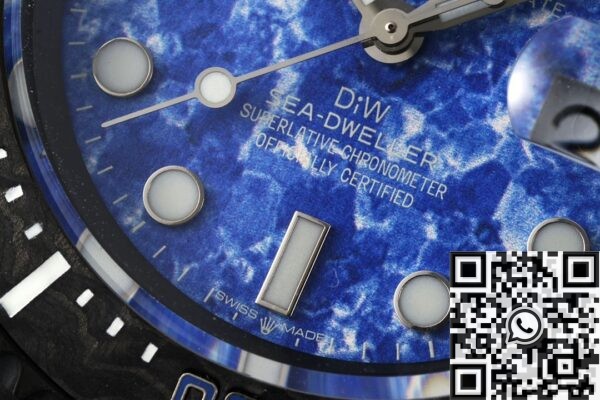 Sea Dweller Rolex Blue DIW Custom Carbon Fiber Case Watch
