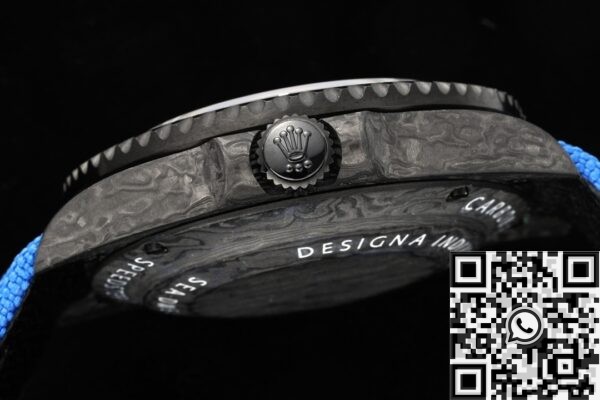Sea Dweller Rolex Blue DIW Custom Carbon Fiber Case Watch