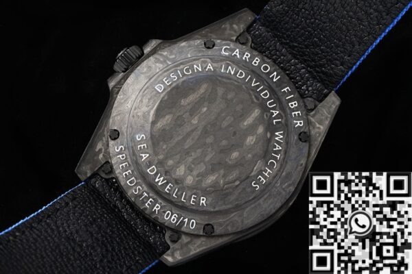 Sea Dweller Rolex Blue DIW Custom Carbon Fiber Case Watch