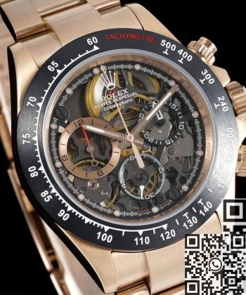 Custom Rolex Daytona Fake Artisans de Genève Rose Gold Black