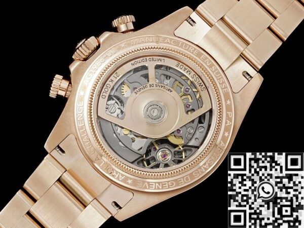Custom Rolex Daytona Fake Artisans de Genève Rose Gold Black