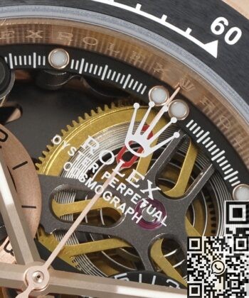 Custom Rolex Daytona Fake Artisans de Genève Rose Gold Black