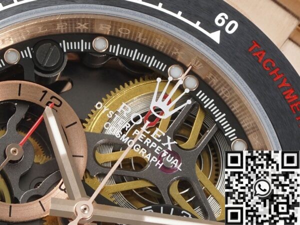 Custom Rolex Daytona Fake Artisans de Genève Rose Gold Black
